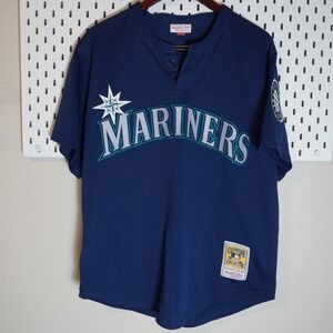 Mitchell Ness Seattle Mariners Baseball Jersey Ken Griffey Jr #24 Navy 44 L